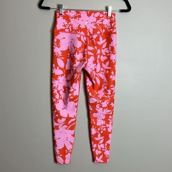 Sage Collective Floral Orange Pink Athletic Leggings Small Nordstrom - Picture 2 of 4